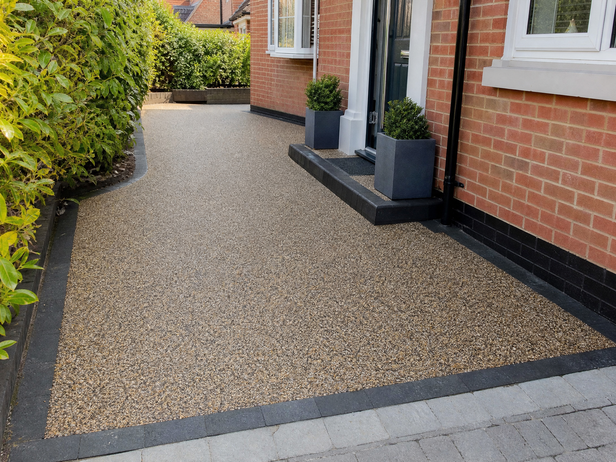 Completed resin steps showing professional quality workmanship in a British home