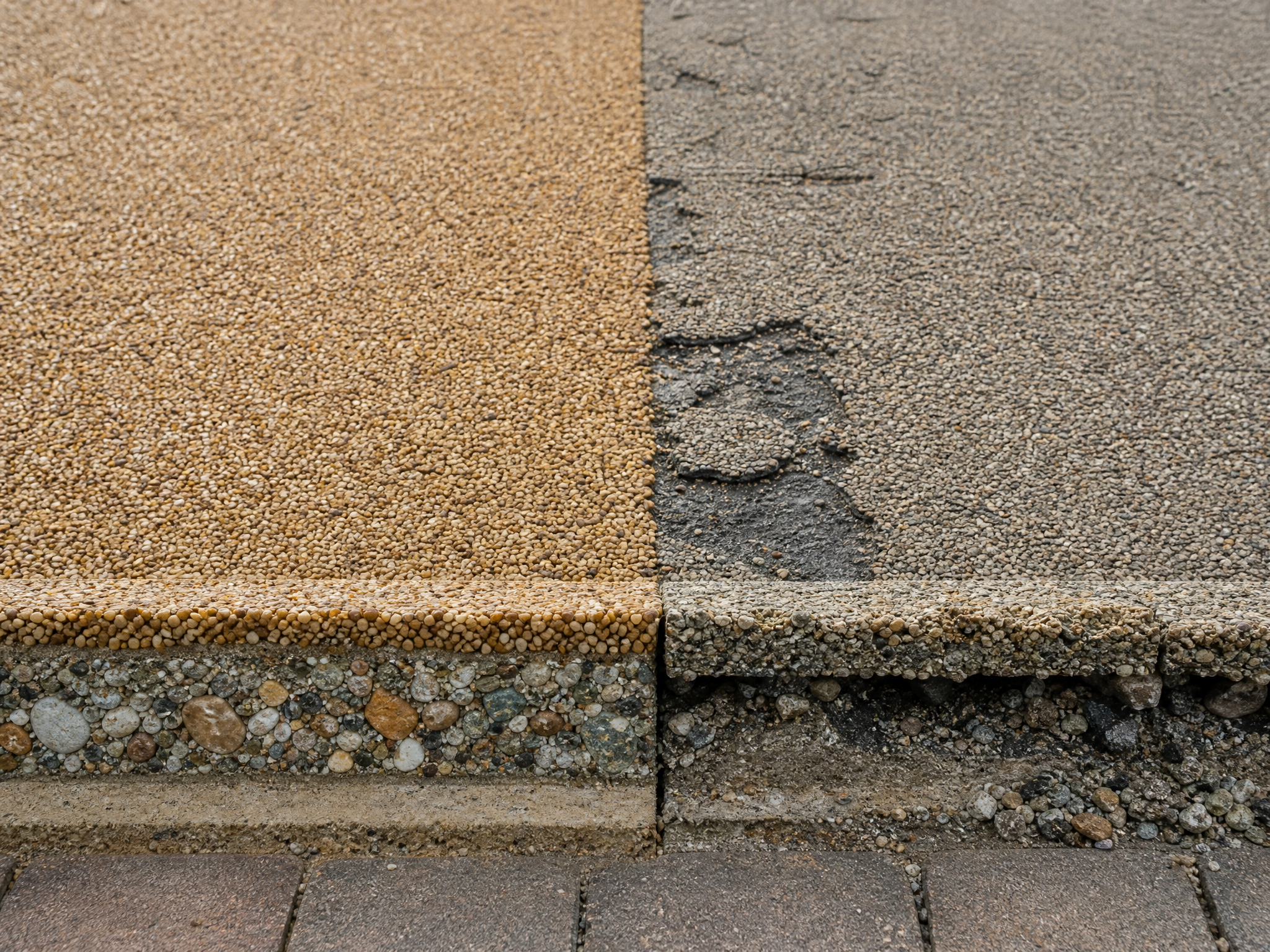 Close-up detail relevant to resin driveway repairs & cleaning — showing materials and installation technique