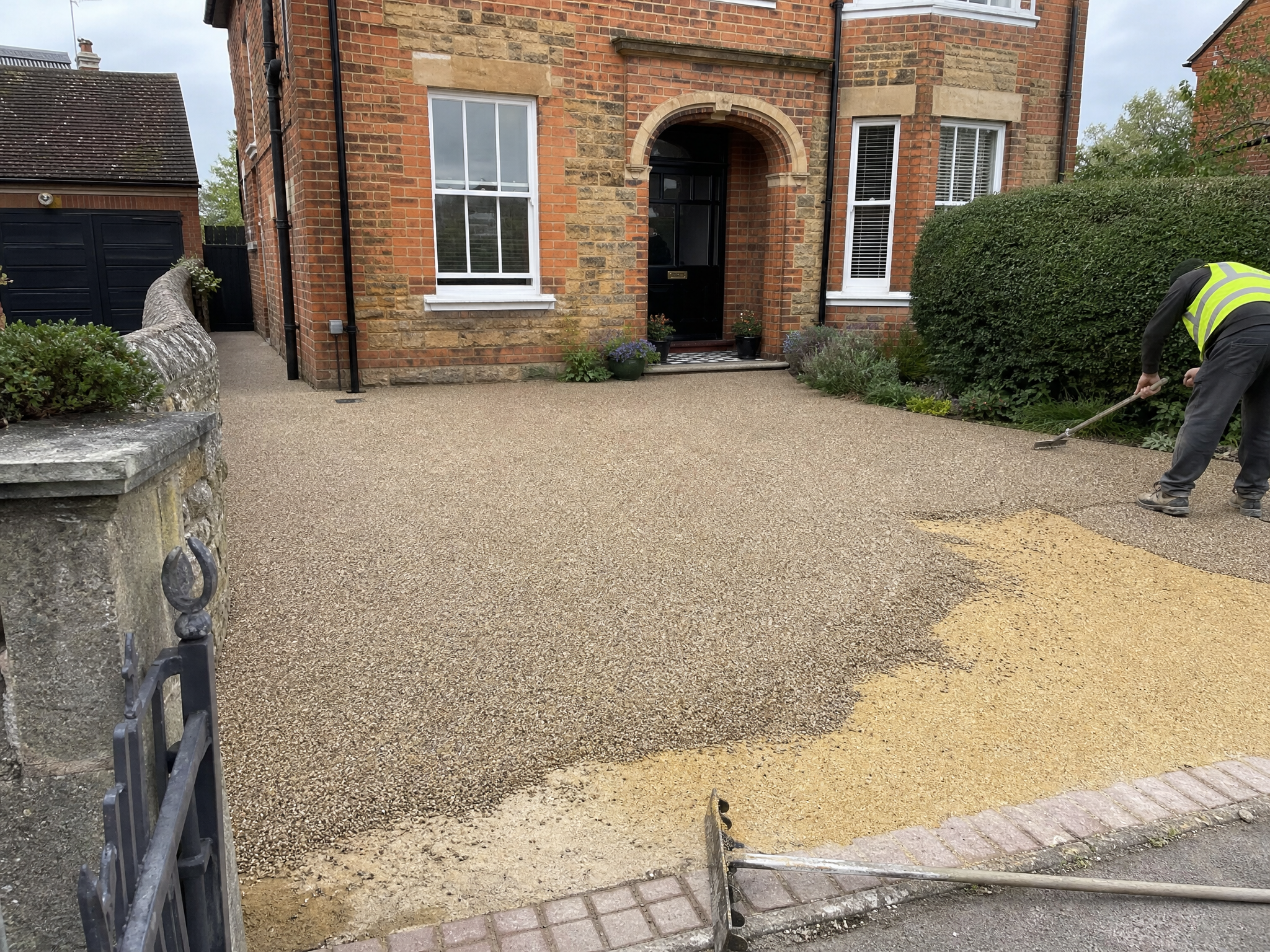Property context showing the area relevant to resin driveway colours for red-brick and ironstone homes at a British home
