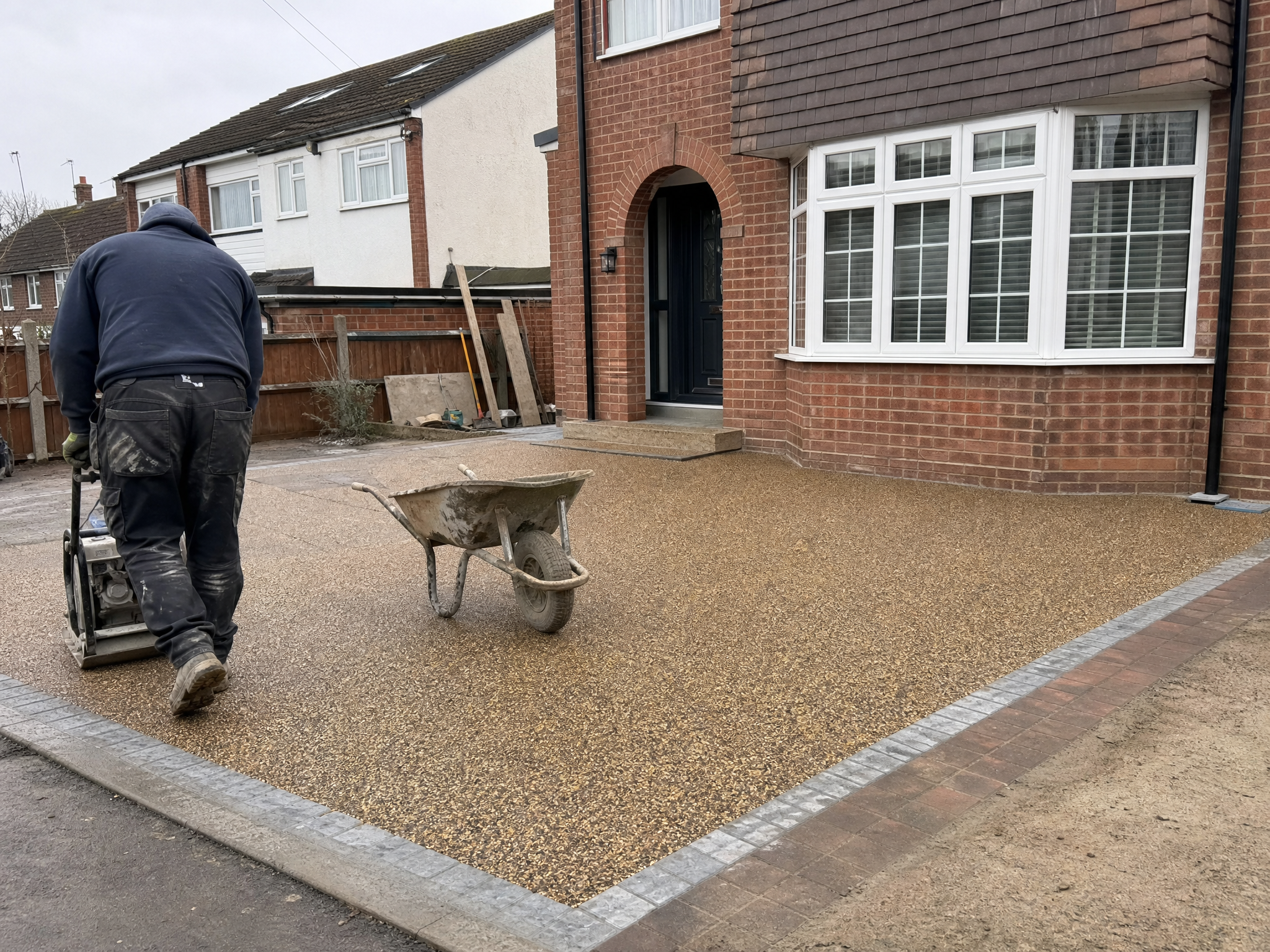 Property context showing the area relevant to do you need planning permission for a resin driveway? at a British home